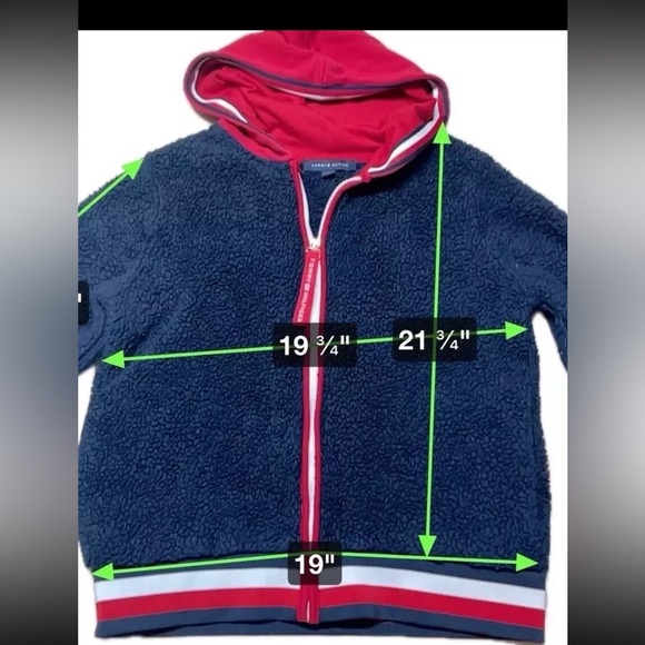 Tommy Hilfiger Size Small Hooded Full Zip Fleece Jacket Blue Logo - Picture 5 of 8